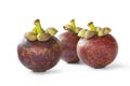 Three whole mangosteen