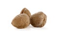 Three whole walnuts
