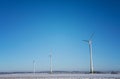 Winter landscape with wind power stations in Sweden Royalty Free Stock Photo
