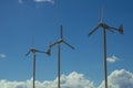 Three wind turbines Royalty Free Stock Photo