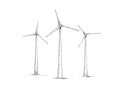 Three wind turbines