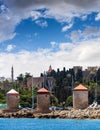 The Three Windmills - Rhodes Harbour Greece