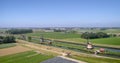 Three Windmills in Typical Dutch Landscape - Rustenburg, The Netherlands, 4K Drone Footage