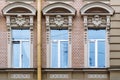 Three windows with an arch Royalty Free Stock Photo