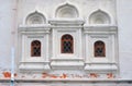 Three windows on old church. Moscow Kremlin. Royalty Free Stock Photo