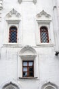 Three windows on old church. Moscow Kremlin. Royalty Free Stock Photo