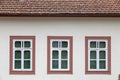 Three windows with pink frame Royalty Free Stock Photo