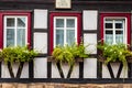 Three windows on a house in Germany