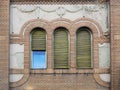 Three windows on the wall Royalty Free Stock Photo