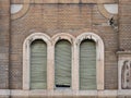 Three windows on the wall Royalty Free Stock Photo