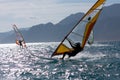 Three windsurfers Royalty Free Stock Photo