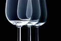 Three wine glasses