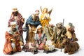 Three Wise Kings, the archangel, and Holy Family Christmas Ceramic Figurines Royalty Free Stock Photo