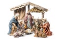 Three Wise Kings and Holy Family Christmas Ceramic Figurines Royalty Free Stock Photo