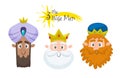 Three Wise Men Avatar set Royalty Free Stock Photo