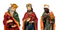 The three wise men and baby Jesus Royalty Free Stock Photo