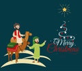 Three wise men on camels going to Bethlehem Royalty Free Stock Photo