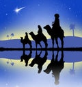 Three wise men on camels