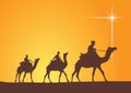 Bethlehem star and three wise men Royalty Free Stock Photo