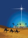 Bethlehem star and three wise men