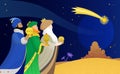 Three Wise Men heading to Bethlehem Royalty Free Stock Photo