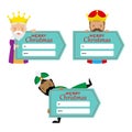 Three Wise Men label collection. Royalty Free Stock Photo