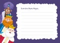 Three wise men letter template. Spanish version