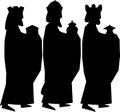 three wise men or three kings. Nativity illustration. Royalty Free Stock Photo