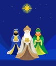 The Three Wise Men under the star of Bethlehem Royalty Free Stock Photo