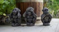 The three wise monkey, three mystic apessee no evil, hear no evil, speak no evil