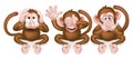 Three Wise Monkeys Royalty Free Stock Photo