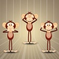 The three wise monkeys Royalty Free Stock Photo