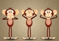 The three wise monkeys Royalty Free Stock Photo