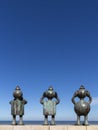 Three wise monkeys sculptures