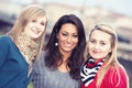 Three Women Chatting Outdoor