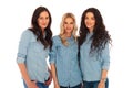 Three women friends standing together Royalty Free Stock Photo