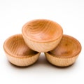 Three Wood Bowls Royalty Free Stock Photo