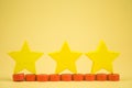 Three yellow ranking stars. Customer satisfaction is rated highest for outstanding company services