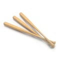 Three wooden baseball bats isolated on white Royalty Free Stock Photo