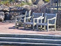 Three wooden Bench Chairs