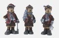 Three Wooden Christmas Bears Royalty Free Stock Photo