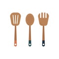 Three wooden cooking utensils graphic