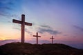 Three crosses on Golgotha\'s hill