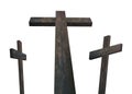Three Wooden Crosses (image isolated on white background)