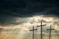 Three wooden crosses Royalty Free Stock Photo