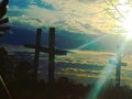 Three wooden crosses Royalty Free Stock Photo