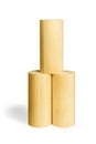 Three Wooden Cylindrical Blocks