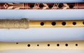 Three wooden flutes