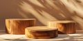 Three Wooden Stools Royalty Free Stock Photo
