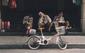 SHANGHAI, CHINA: Three workers break time, resting